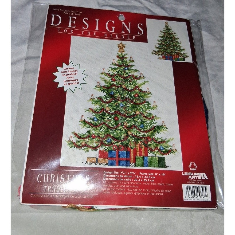 Leisure Arts Designs for the Needle Christmas Tree Cross Stitch Kit 309846 Beads